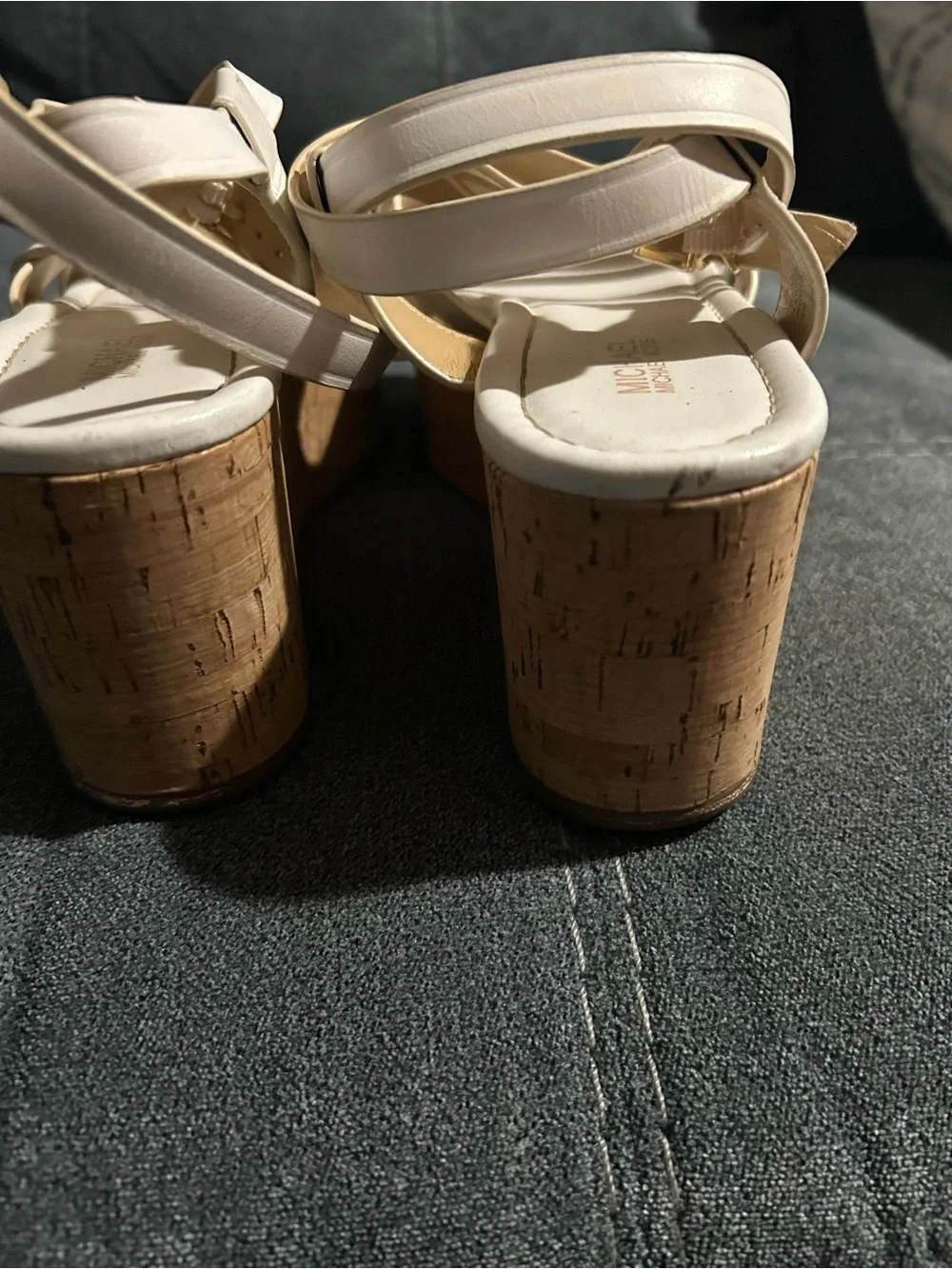 Michael Kors Cream Strappy Cork Platform Sandals